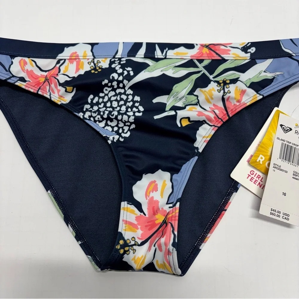 ✨Roxy Girl Floral Island Trip Bikini Bottom Size 16